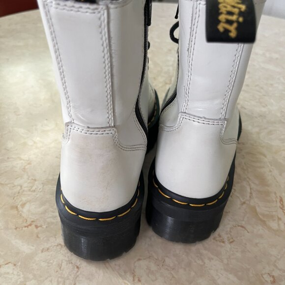 Dr. Martens Sz 8 Womens Jadon White Leather Platform Boot Lace Up Zip IN - Picture 5 of 13